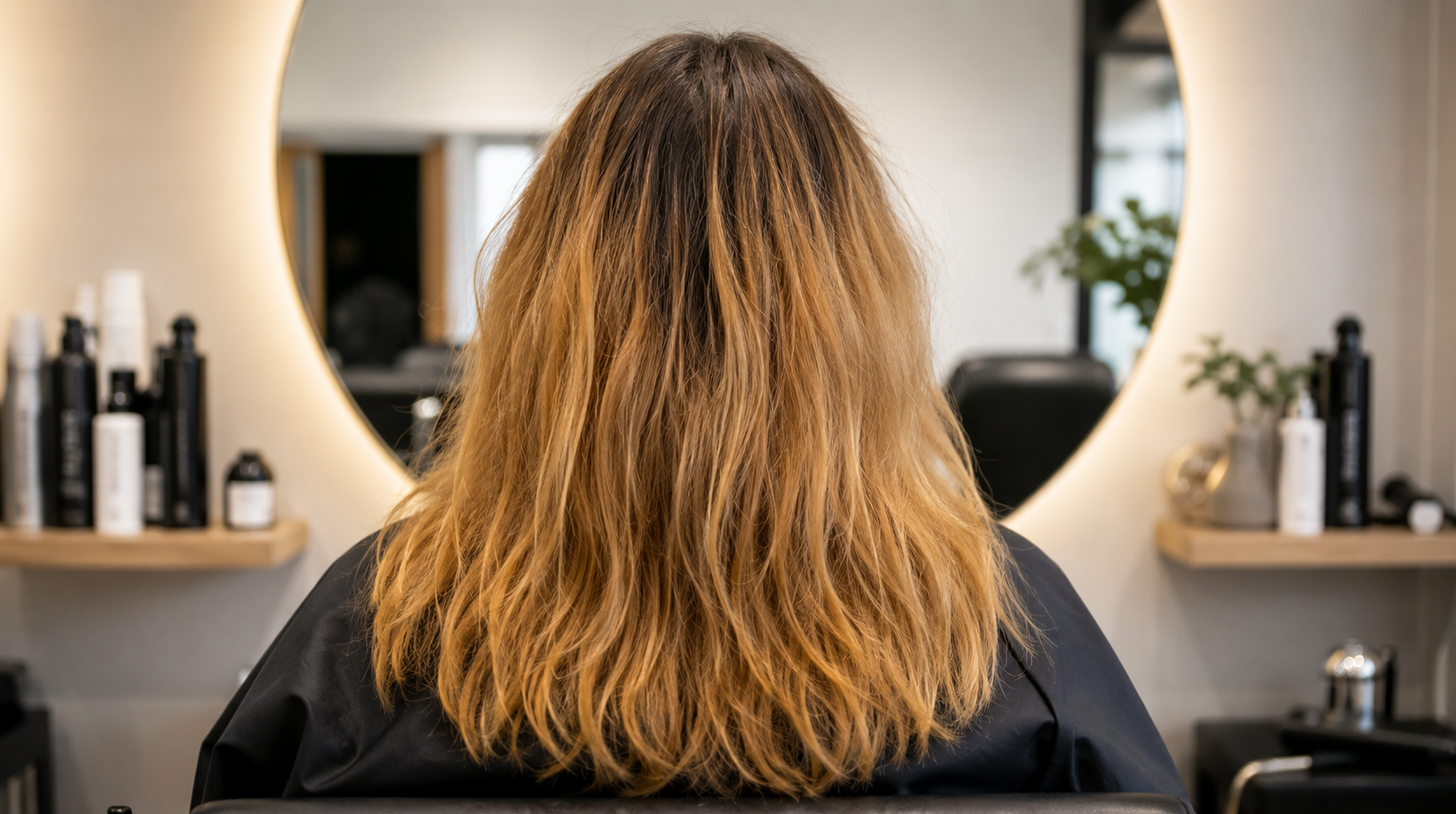 Cool toned blonde hair after fixing brassy hair at Hair Nova Angel