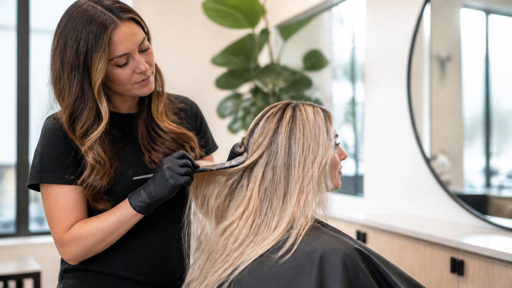 Professional hair toner applied at Hair Nova Angel Islington